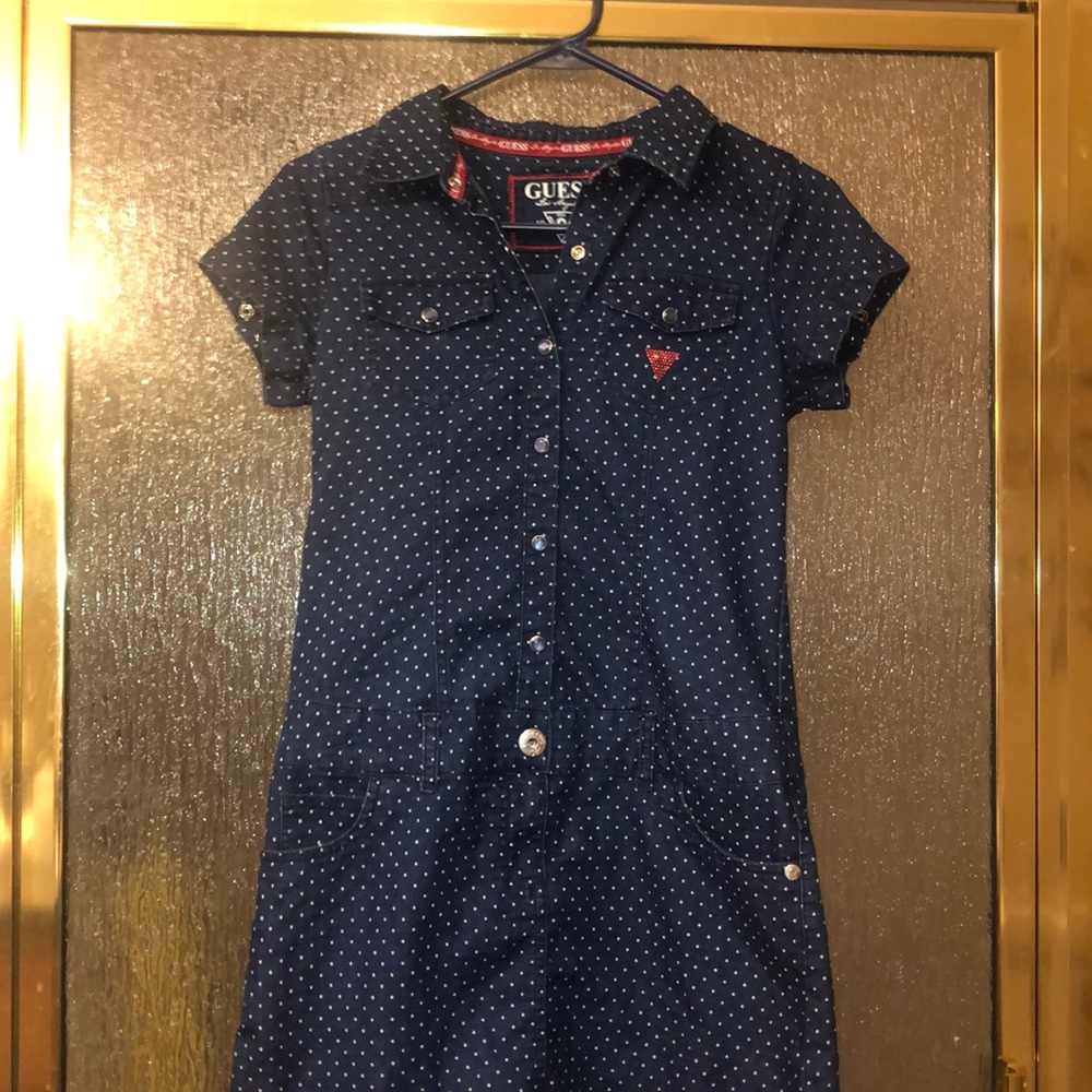 GUESS los angles pokadot Jean dress